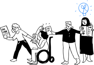 Passing-knowledge_minus-hand_action-blue